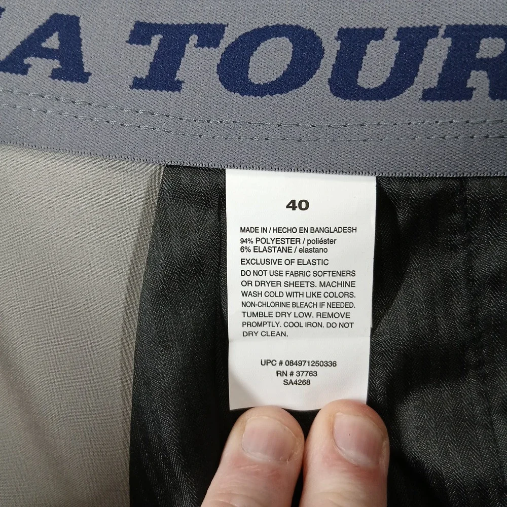 PGA TOUR Golf Shorts Active Waistband Stretch Accessory Pocket 40 Grey Plaid NWT